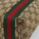 GUCCI GG Canvas Web Sherry Line Handtas Beige Goud 162898 Auth BSZ007-9