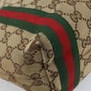 GUCCI GG Canvas Web Sherry Line Handtas Beige Goud 162898 Auth BSZ007-16