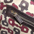 GUCCI GG Canvas Web Sherry Line Handtas Beige Goud 162898 Auth BSZ007-21
