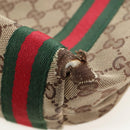 GUCCI GG Canvas Web Sherry Line Handtas Beige Goud 162898 Auth BSZ007-24
