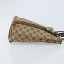 GUCCI GG Canvas Web Sherry Line Handtas Beige Goud 162898 Auth BSZ007-3