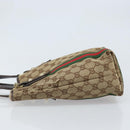 GUCCI GG Canvas Web Sherry Line Handtas Beige Goud 162898 Auth BSZ007-4