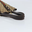 GUCCI GG Canvas Web Sherry Line Handtas Beige Goud 162898 Auth BSZ007-7
