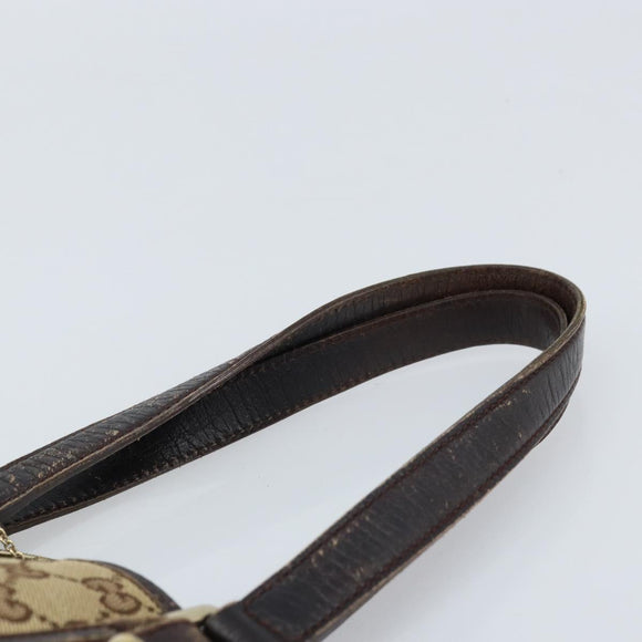 GUCCI GG Canvas Web Sherry Line Handtas Beige Goud 162898 Auth BSZ007