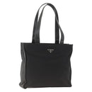 PRADA Tote Bag Nylon Black Silver Auth BSZ009-1