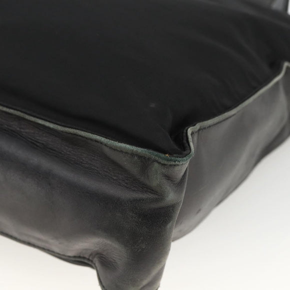 PRADA Tote Bag Nylon Black Silver Auth BSZ009