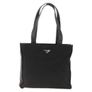 PRADA Tote Bag Nylon Black Silver Auth BSZ009-13