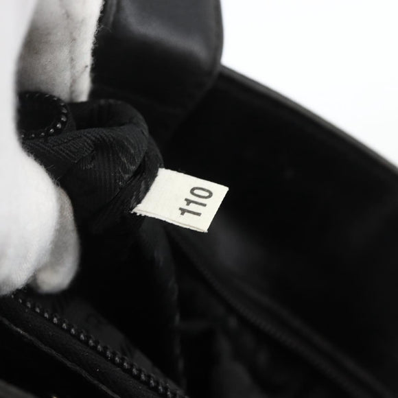 PRADA Tote Bag Nylon Black Silver Auth BSZ009