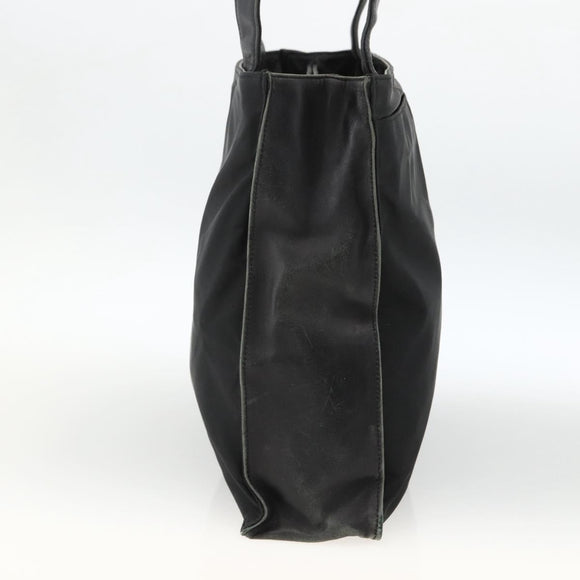 PRADA Tote Bag Nylon Black Silver Auth BSZ009
