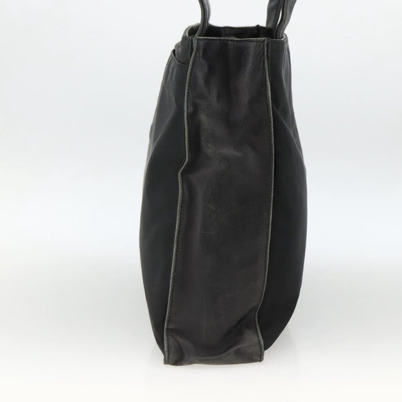 PRADA Tote Bag Nylon Black Silver Auth BSZ009