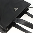 PRADA Tote Bag Nylon Black Silver Auth BSZ009-6