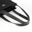 PRADA Tote Bag Nylon Black Silver Auth BSZ009-7