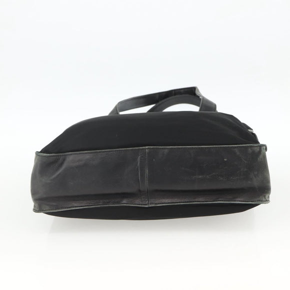 PRADA Tote Bag Nylon Black Silver Auth BSZ009