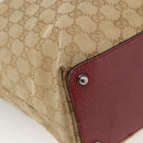 GUCCI GG Canvas Tote Bag Beige Silver 120836 Auth BSZ011-11