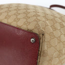 GUCCI GG Canvas Tote Bag Beige Silver 120836 Auth BSZ011-12