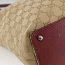 GUCCI GG Canvas Tote Bag Beige Silver 120836 Auth BSZ011-13