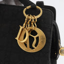 Christian Dior Lady Dior Shoulder Bag Nylon Black Gold Auth BSZ018-18