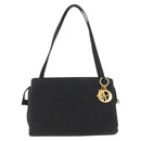 Christian Dior Lady Dior Shoulder Bag Nylon Black Gold Auth BSZ018-13
