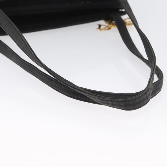 Christian Dior Lady Dior Shoulder Bag Nylon Black Gold Auth BSZ018