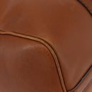 Christian Dior Hand Bag Suede Leather Brown Gold Auth BSZ024-9