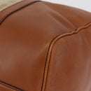 Christian Dior Hand Bag Suede Leather Brown Gold Auth BSZ024-14