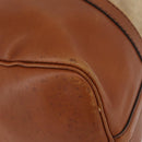 Christian Dior Hand Bag Suede Leather Brown Gold Auth BSZ024-15