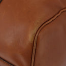Christian Dior Hand Bag Suede Leather Brown Gold Auth BSZ024-16