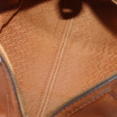 Christian Dior Hand Bag Suede Leather Brown Gold Auth BSZ024-12