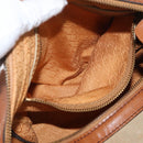 Christian Dior Hand Bag Suede Leather Brown Gold Auth BSZ024-22