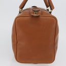 Christian Dior Hand Bag Suede Leather Brown Gold Auth BSZ024-4