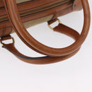 Christian Dior Hand Bag Suede Leather Brown Gold Auth BSZ024-7
