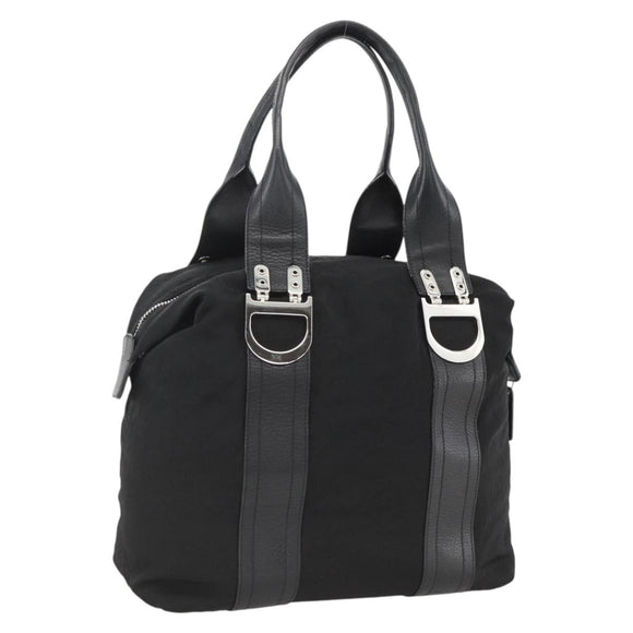 Christian Dior Tote Bag Nylon Black Silver Auth BSZ026V