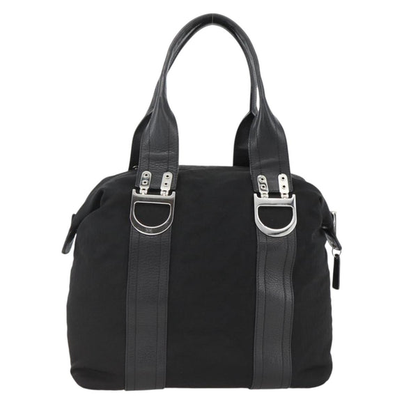 Christian Dior Tote Bag Nylon Black Silver Auth BSZ026V