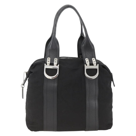 Christian Dior Tote Bag Nylon Black Silver Auth BSZ026V