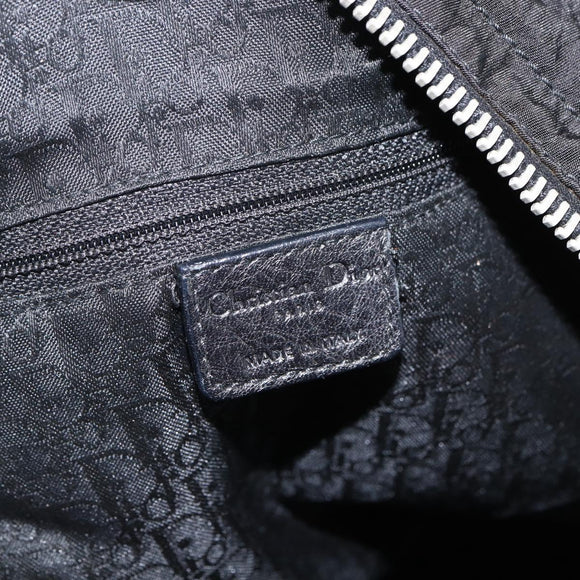 Christian Dior Tote Bag Nylon Black Silver Auth BSZ026V