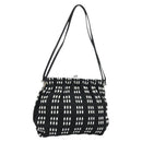 Miu Miu Shoulder Bag Canvas Black Silver Auth BSZ027-1