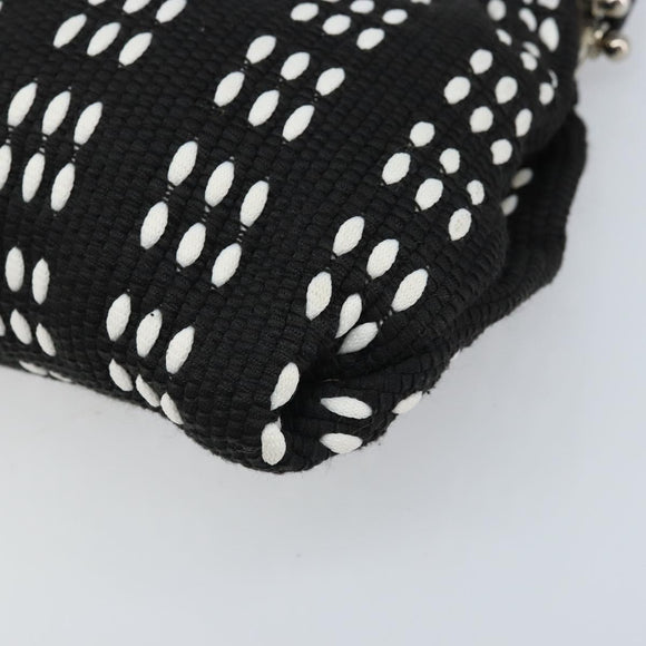 Miu Miu Shoulder Bag Canvas Black Silver Auth BSZ027