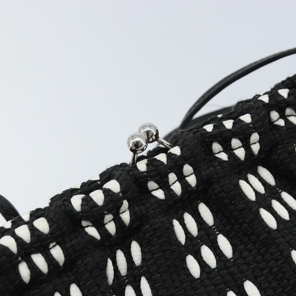 Miu Miu Shoulder Bag Canvas Black Silver Auth BSZ027