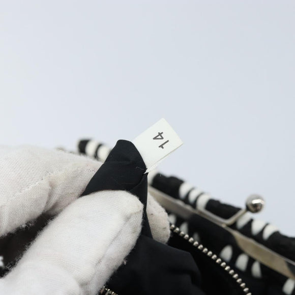 Miu Miu Shoulder Bag Canvas Black Silver Auth BSZ027