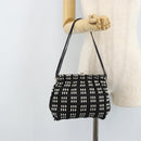 Miu Miu Shoulder Bag Canvas Black Silver Auth BSZ027-22