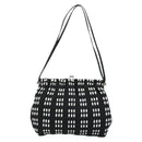 Miu Miu Shoulder Bag Canvas Black Silver Auth BSZ027-2
