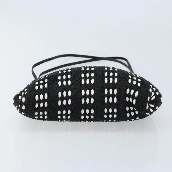 Miu Miu Shoulder Bag Canvas Black Silver Auth BSZ027
