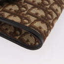 Christian Dior Trotter Canvas Shoulder Bag Brown Gold Auth BSZ029-9