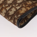 Christian Dior Trotter Canvas Shoulder Bag Brown Gold Auth BSZ029-14