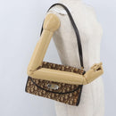 Christian Dior Trotter Canvas Shoulder Bag Brown Gold Auth BSZ029-20