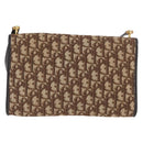 Christian Dior Trotter Canvas Shoulder Bag Brown Gold Auth BSZ029-2