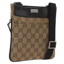 GUCCI GG Canvas Shoulder Bag Beige Silver 019 0349 Auth BSZ031A-1