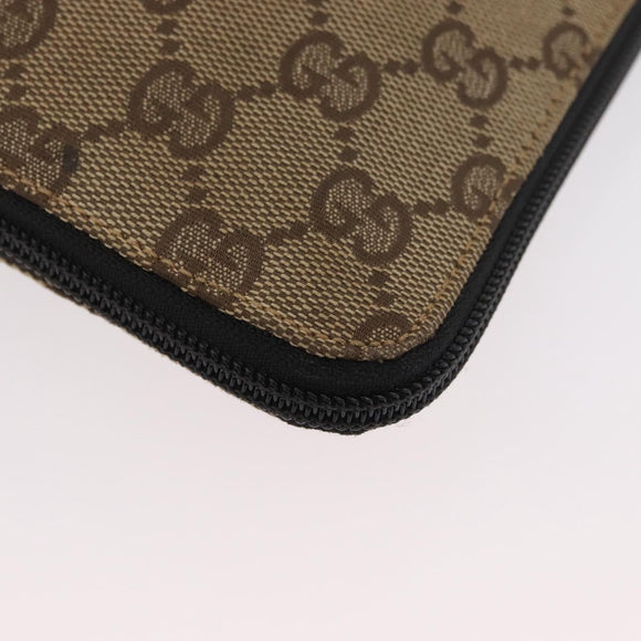 GUCCI GG Canvas Shoulder Bag Beige Silver 019 0349 Auth BSZ031A