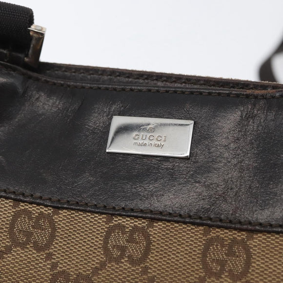 GUCCI GG Canvas Shoulder Bag Beige Silver 019 0349 Auth BSZ031A