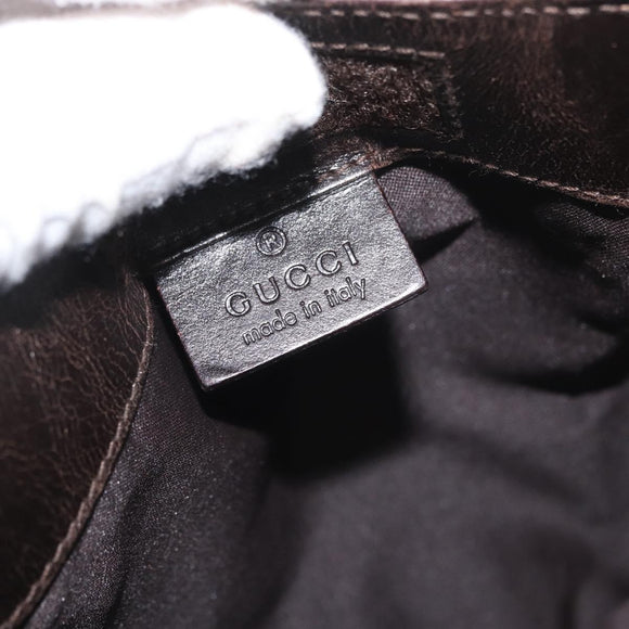 GUCCI GG Canvas Shoulder Bag Beige Silver 019 0349 Auth BSZ031A